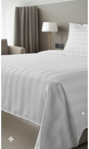 Otel çarşafı Tek kişilik 240x240cm 83 tel çizgili kumaş